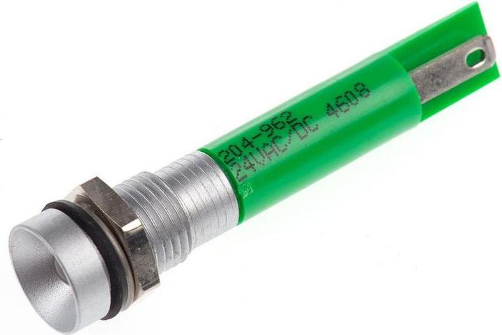 Produktbild RS PRO LED versenkt 8mm satin 24VAC/DC HC grün