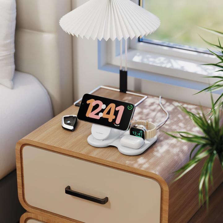 Actual product image Alogic PackAway 3in1 Qi2 Wireless Charging Stand White (35 W)