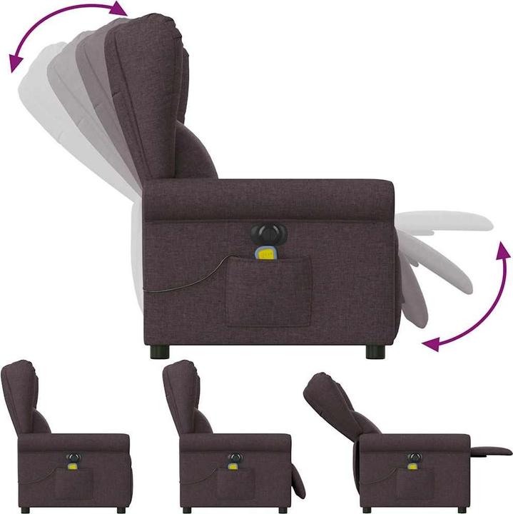 Immagine prodotto vidaXL Sedia da massaggio elettrica in tessuto marrone scuro