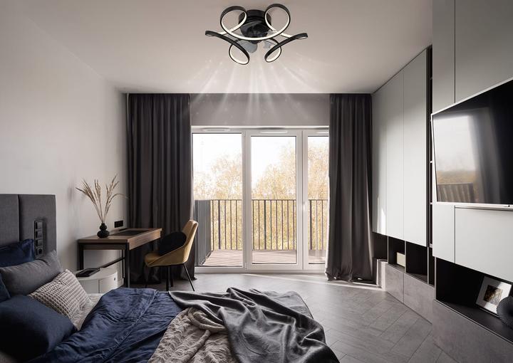 Produktbild Globo Deckenventilator Leonhard schwarz LED (54 dB)