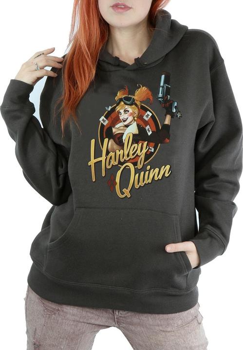 Actual product image DC Bombshells Womens/Ladies Harley Quinn Badge Hoodie (XXL)