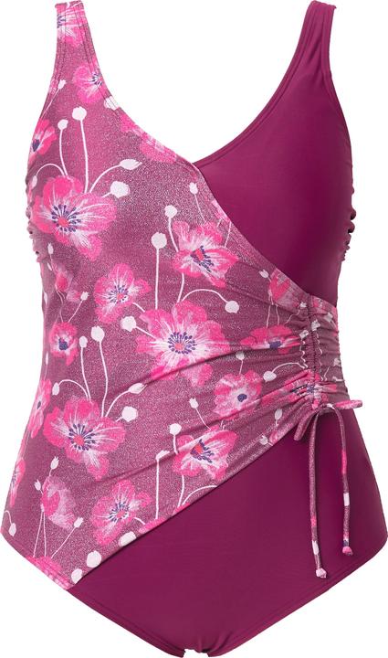 Image du produit Ulla Popken Maillot de bain à bonnets souples, décolleté esprit cache-coeur, imprimé floral, matière recyclée (48)