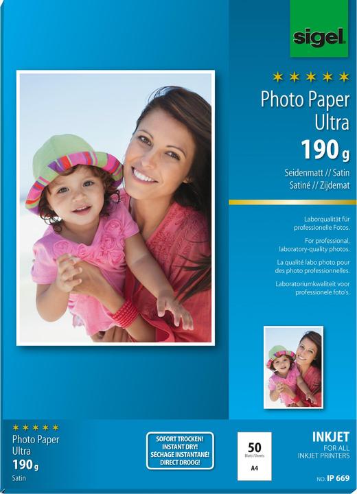 Produktbild Sigel Inkjet Ultra (190 g/m², A4, 50 Stk.)