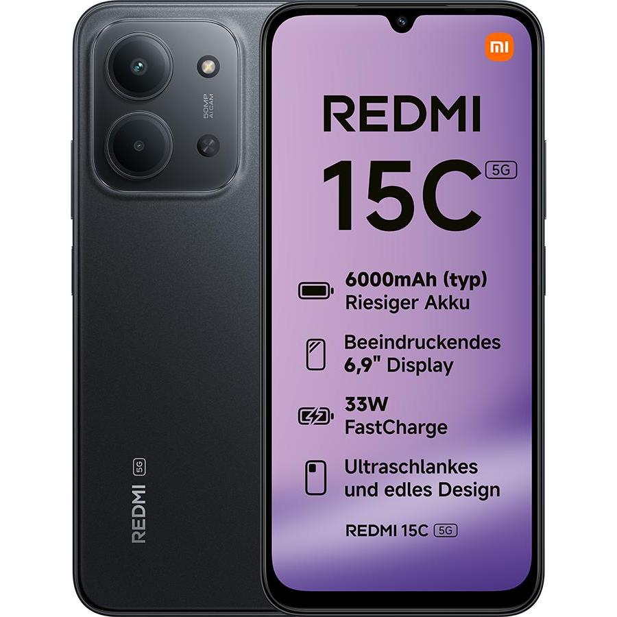 Xiaomi Redmi 15C 5G 4+256GB Midnight Black, Smartphone