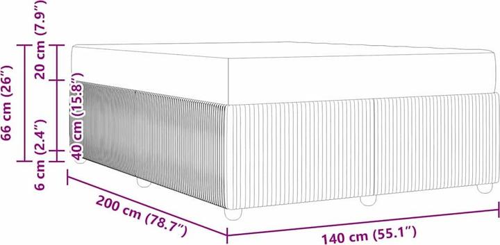 Produktbild vidaXL Boxspringbett (140 x 200 cm)