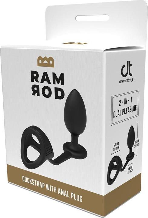 Produktbild Dreamtoys Dream Toys Ramrod Cockstrap With Anal Plug Black 10 cm