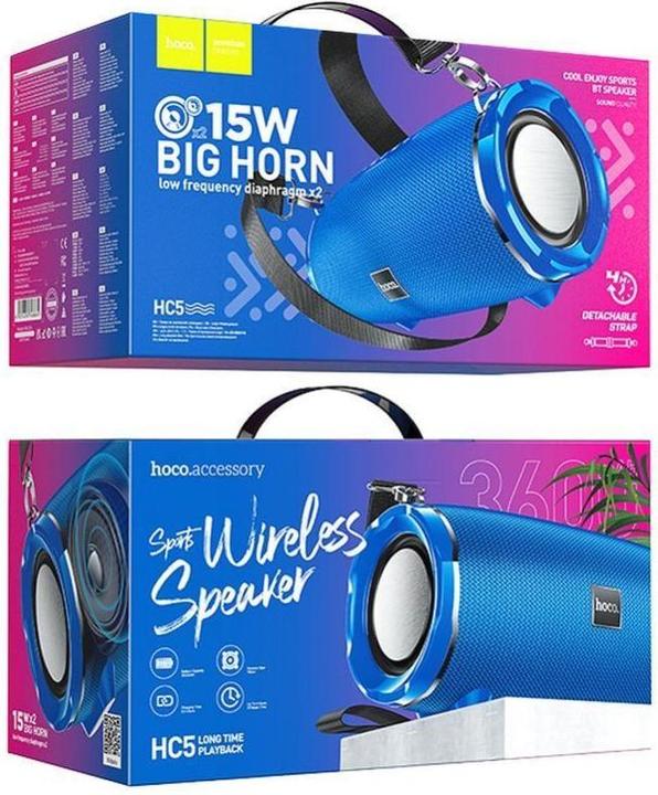 Produktbild Hoco Bluetooth speakers Bluetooth speaker 2 x 15W 4h HC5 blue (4 h)