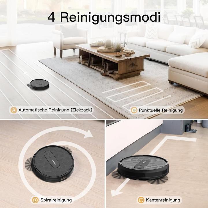 Produktbild Airrobo Aspirateur robot autonome avec application, 2800 Pa, 120 min, pour tapis bas, poils et sols durs (2800 Pa, Wischpads (rotierend))