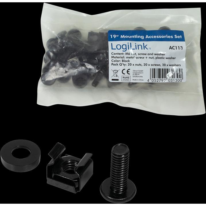Thumbnail - LogiLink Befestigungssatz, Serverschrank Zubehör, Schwarz