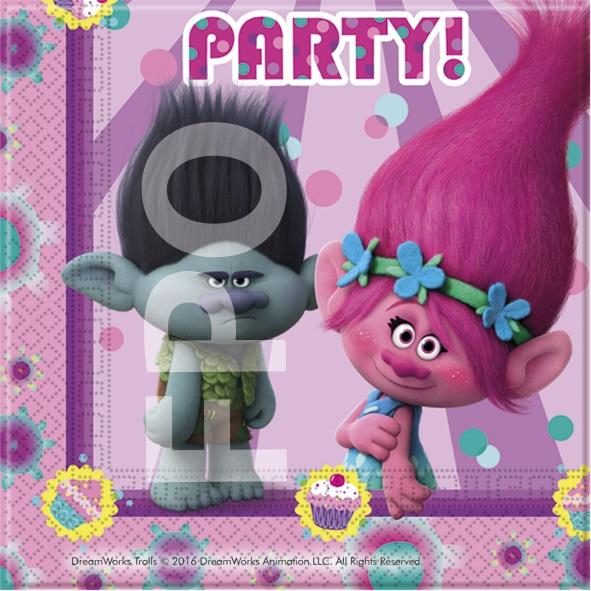 Actual product image Procos Trolls napkins (20 x, 33 x 33 cm)