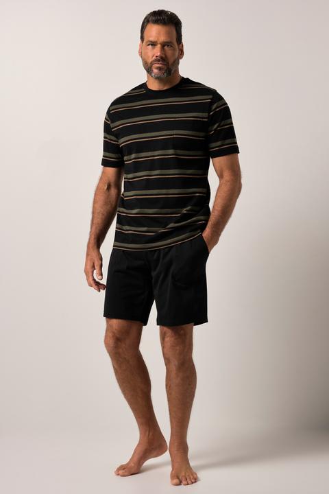 Actual product image JP1880 Schlafanzug, Homewear, Zweiteiler, T-Shirt mit Ringeln, Shorts (4XL)