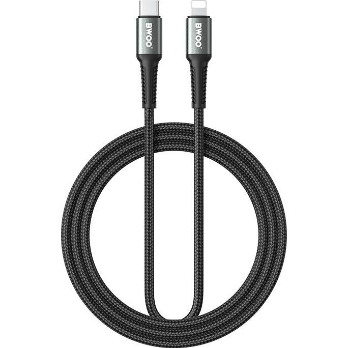 Bwoo 30W Braided USB-C to Lightning cable, 2 m (2 m), USB Kabel
