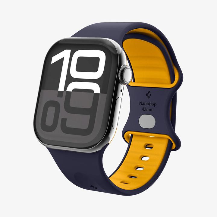 Immagine prodotto Spigen - Nano Pop - Apple Watch 1/2/3/4/5/6/7/8/9/10/SE/SE 2 (38/40/41/42mm) - Blueberry Navy (42 mm, Silicone, Materiale sintetico)