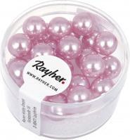 Actual product image Rayher Renaissance glass wax beads, 8mm ø, orchid, 25 p