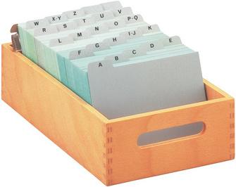 Actual product image Han Card index box of wood A5 crosswise (A5)