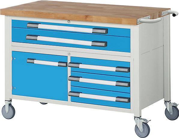 Produktbild eurokraft pro Fahrbare Werkbank Serie 8000 (125 cm, 70 cm)