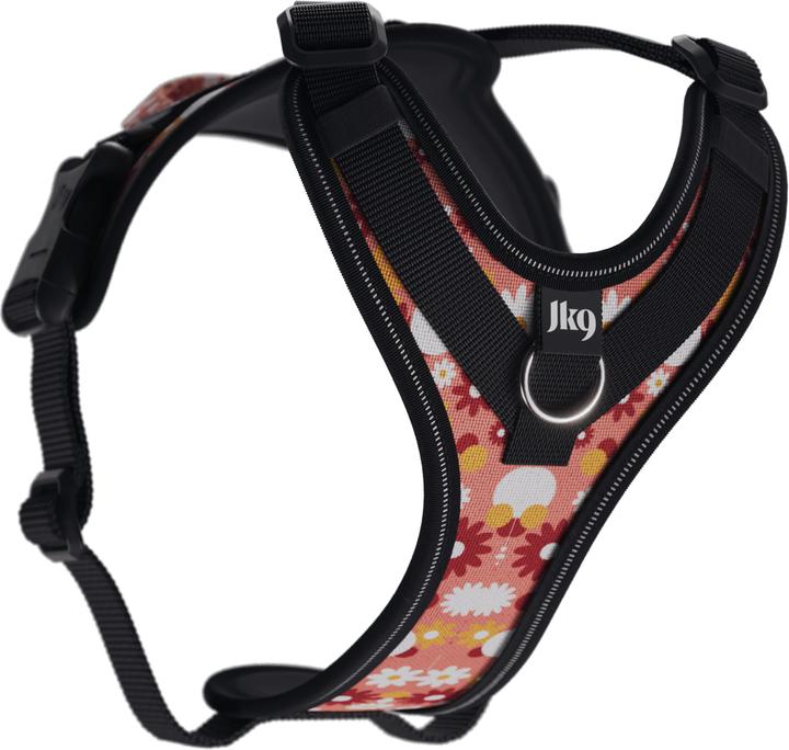 Actual product image Julius-K9 K9 Longwalk light sele w/handle+trackerpocket,Pink flower,S (S, Dog, General)