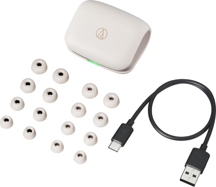 Actual product image Audio-Technica Kompiuterio kolonėlės WIRELESS EARBUDS ATH-TWX7 Baltas (ANC, 6.50 h, Wireless)