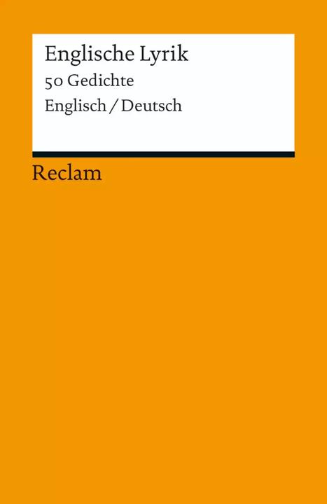 Produktbild Englische Lyrik (Deutsch, Raimund Borgmeier, 2012)