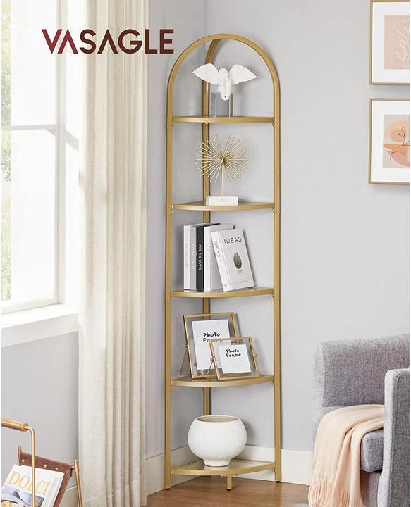 Actual product image Vasagle Corner shelf gold 28.0 x 28.0 x 158.0 cm (28 x 28 x 158 cm)