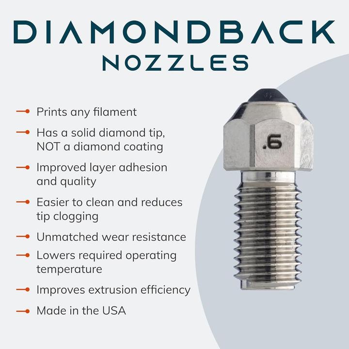 Actual product image Diamondback Ultimaker Sline compatible nozzle 06mm (Blast pipe)