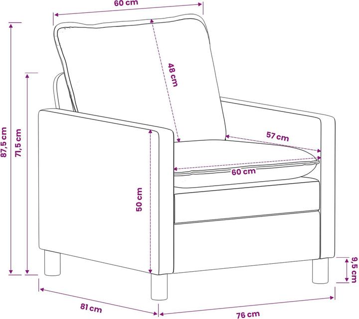 Produktbild vidaXL Modernes Sofa (2-Sitzer)