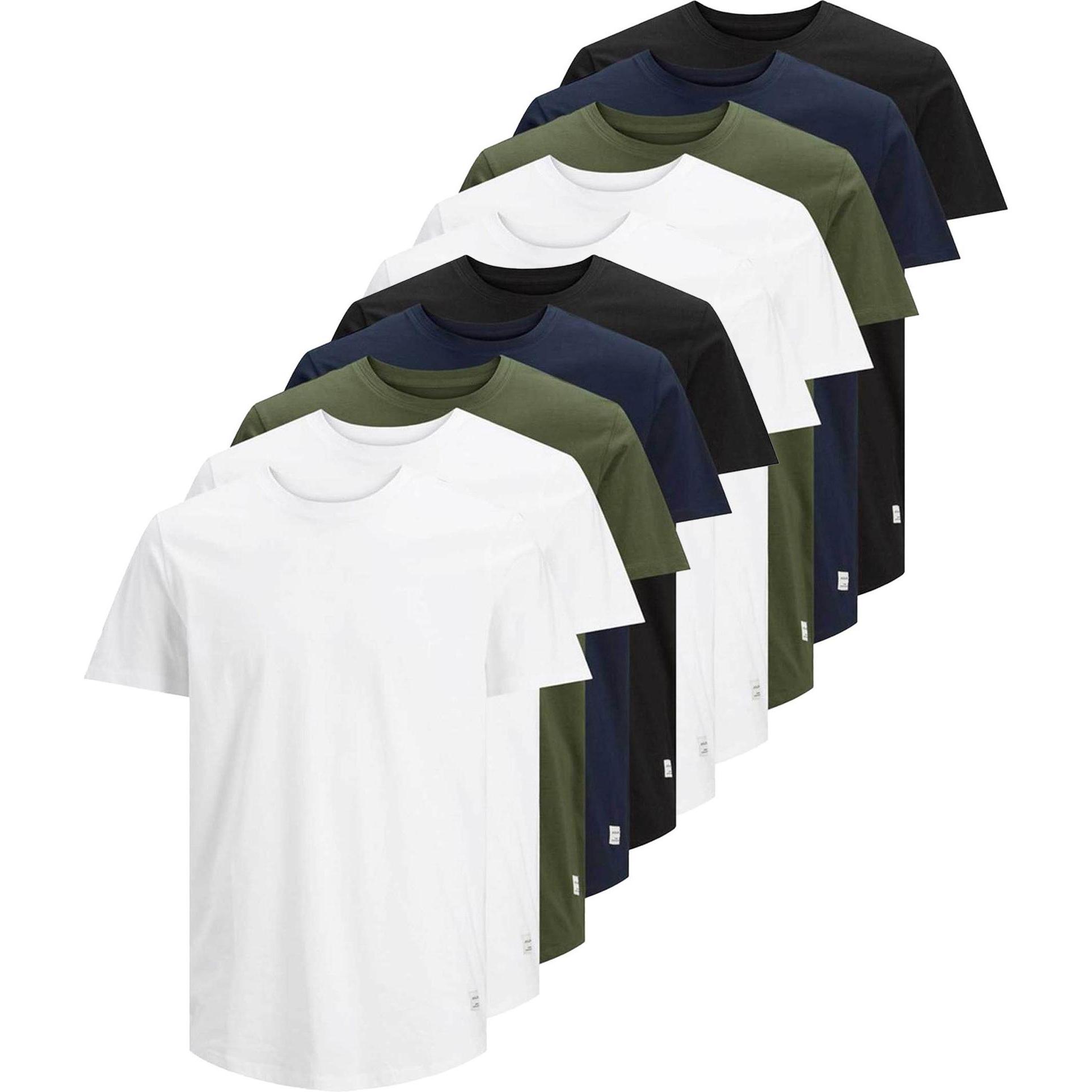 Jack & Jones, Herren, Shirt, T-Shirt Casual Bequem sitzend JJENOA, Mehrfarbig, (L)