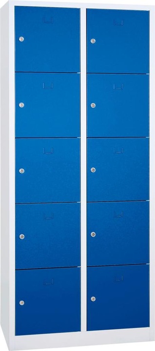 Productafbeelding Gürkan Lockerkast lichtgrijs, gentiaanblauw 106956, 10 lockers 80,0 x 45,0 x 190,0 cm