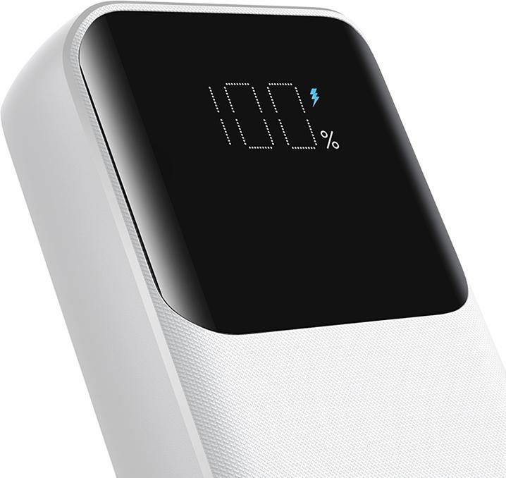 Produktbild Joyroom 30W 20000mAh mini Power Bank with built-in Cables, USB-A & USB-C - White (10000 mAh, 30 W, 37 Wh)