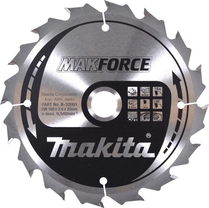 Actual product image Makita MAKFORCE saw blade 160x20x16Z