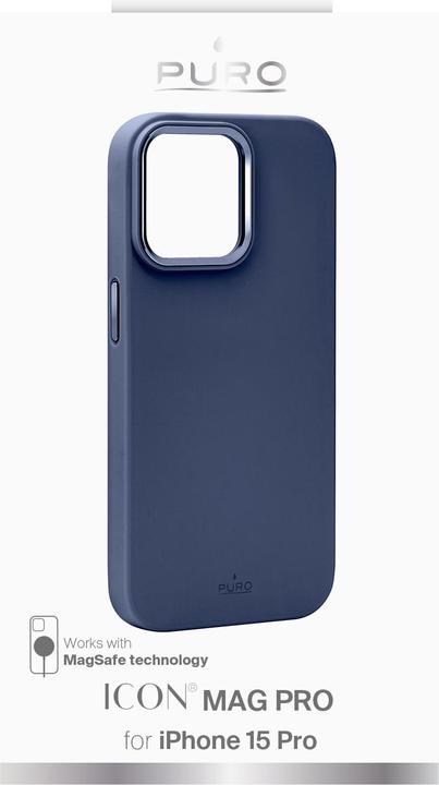 Actual product image Puro ICON MAG PRO iPhone 15 Pro 6.1" MagSafe ciemnoniebieski/dark blue PUIPC15P61ICONMPDKBL (Apple iPhone 15 Pro)
