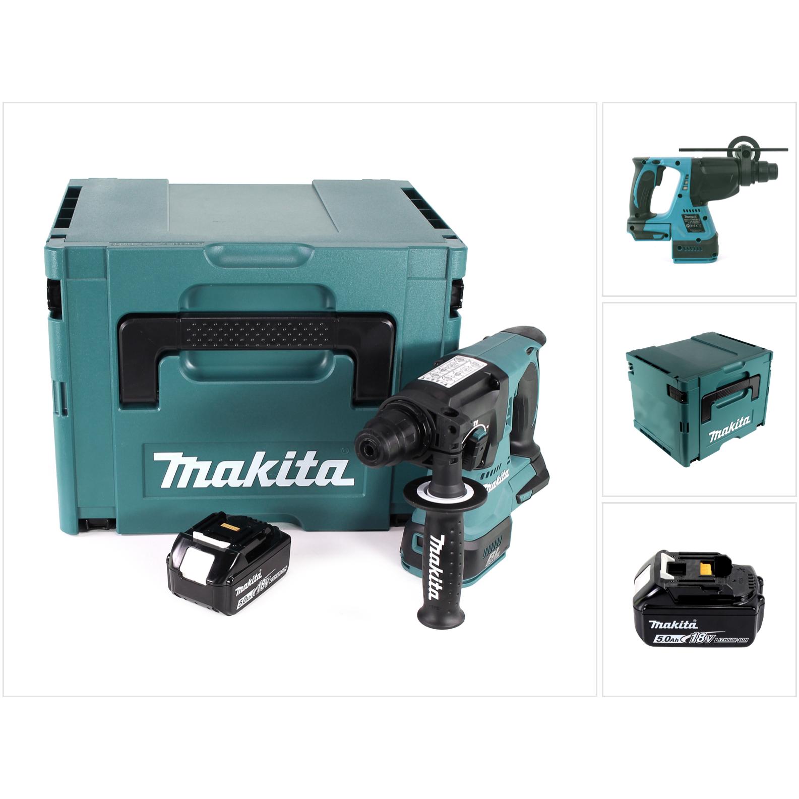 Makita, Trapano + Avvitatore a batteria, DHR 242 T1J Trapano a percussione a batteria 18V 2,0J SDS-plus Brushless + 1x batteria ricaricabile