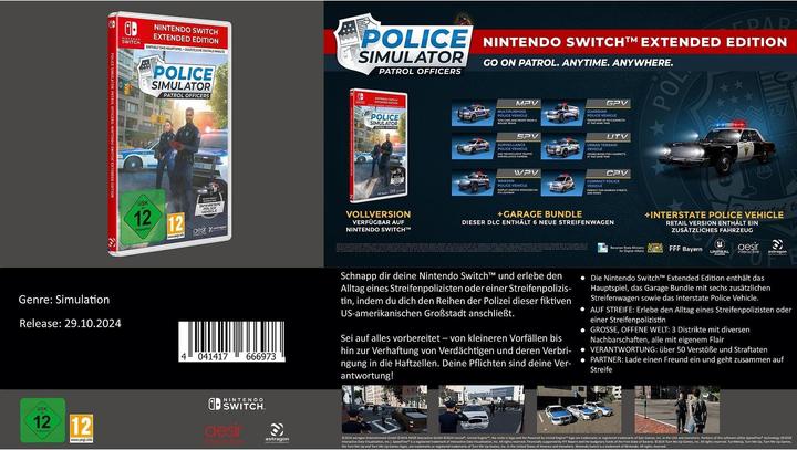 Productafbeelding astragon Politie Simulator: Patrouille Officieren SWITCH E.E Uitgebreide Editie (Switch, DE)