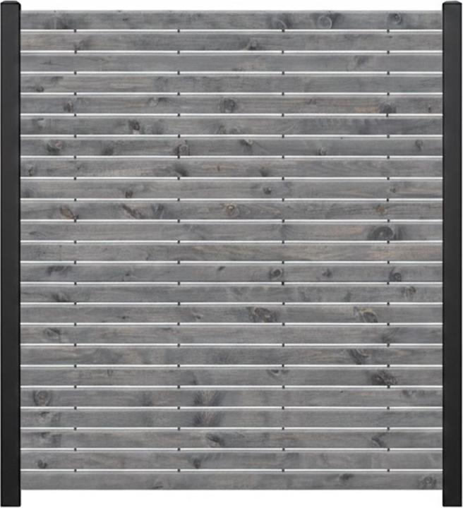 Endorphin Rhombuszaun Kiefer grau 5 Element 180x180cm 6 anthrazit Pfosten 7x7x235cm