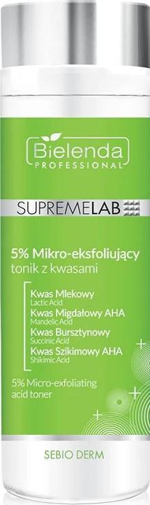Immagine prodotto Bielenda Tonico professionale Supremelab Sebio Derm 5% Micro-Exfoliating 5% Micro-Exfoliating Tonic With (Tonico per il viso, 200 ml)