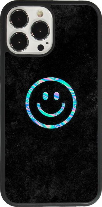 Image du produit PhoneLook Coque Silicone rigide noir Happy smiley irisé (Apple iPhone 13 Pro Max)