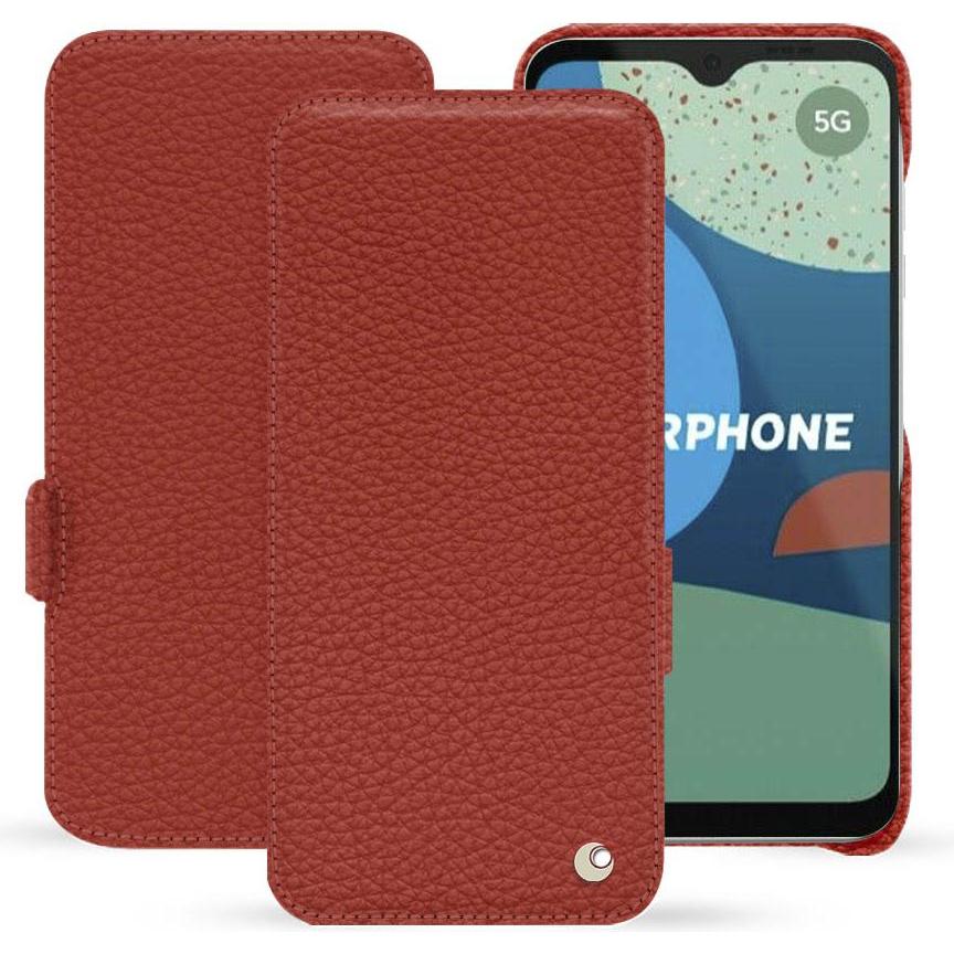 Noreve Lederschutzhülle horizontal (Fairphone 4), Smartphone Hülle, Orange
