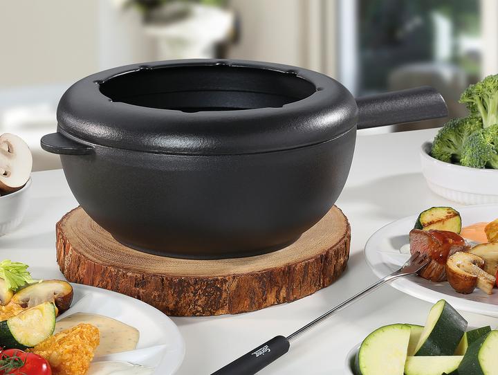 Produktbild Spring Caquelon Saas-Fee Gusseisen schwarz matt 2.0 l ø 20 cm (2 l)