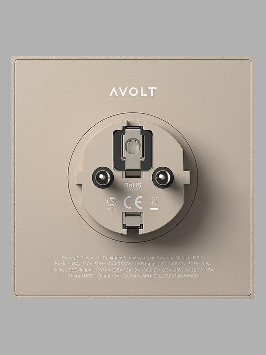 Produktbild Avolt Square 2 USBc 30W - Beige (30 W)