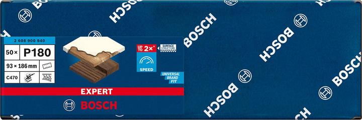 Produktbild Bosch Professional Zubehör EXPERT C470 Schleifpapier mit 8 Löchern für Schwingschleifer, 93 x 186 mm, G 180, 50-tlg. (180)