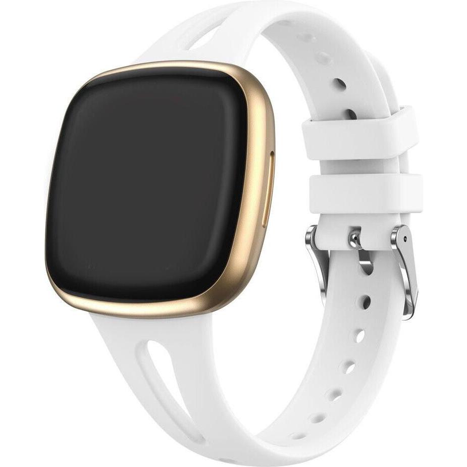 Strap-it Silikonarmband (Silikon, Versa 3), Uhrenarmband, Weiss