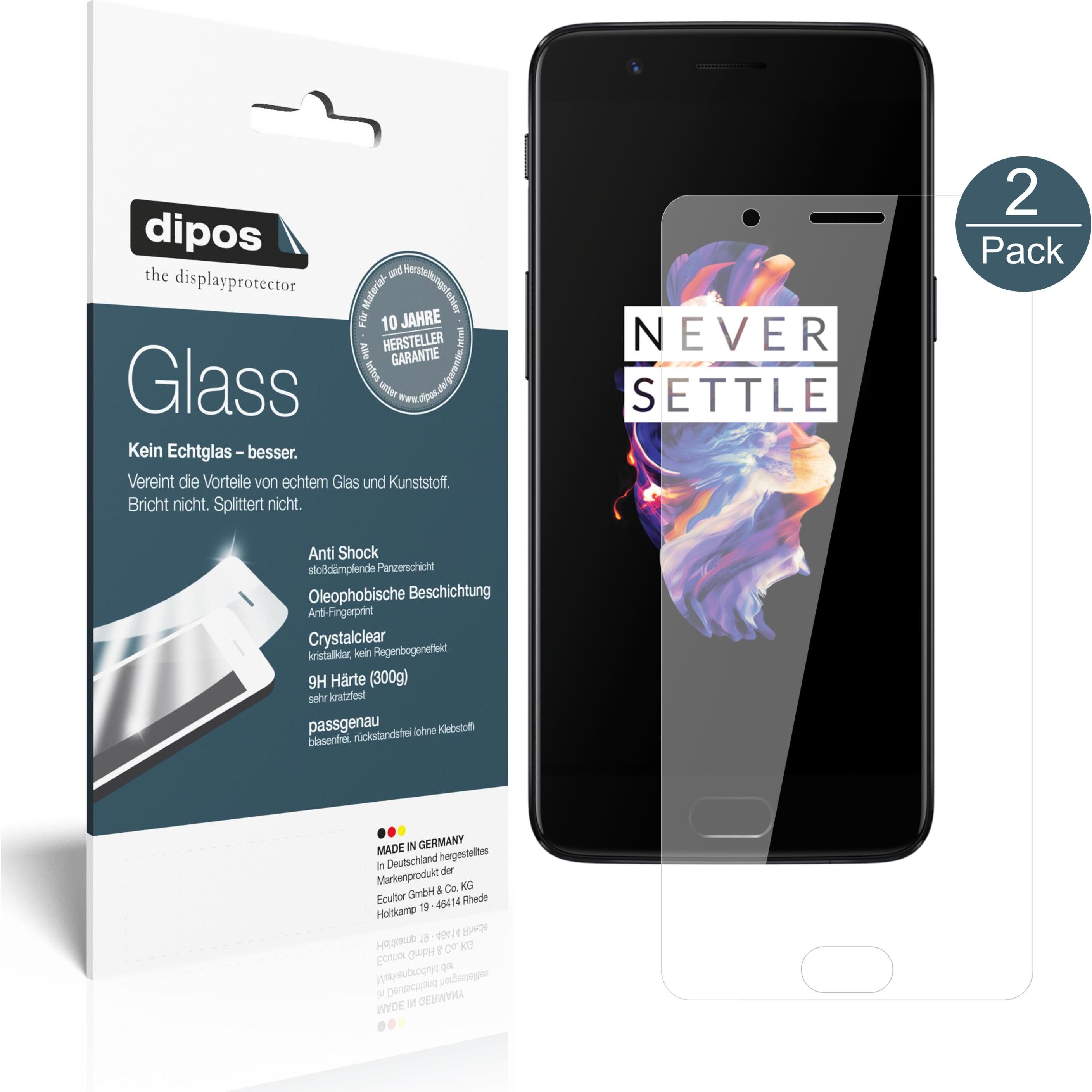 Dipos Displayschutz Anti-Shock (1 Stück, OnePlus 5), Smartphone Schutzfolie, Transparent
