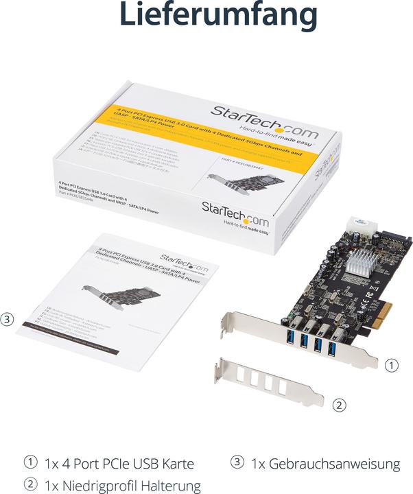 Actual product image StarTech 4 Port PCIe Quad Bus USB 3.0 Card