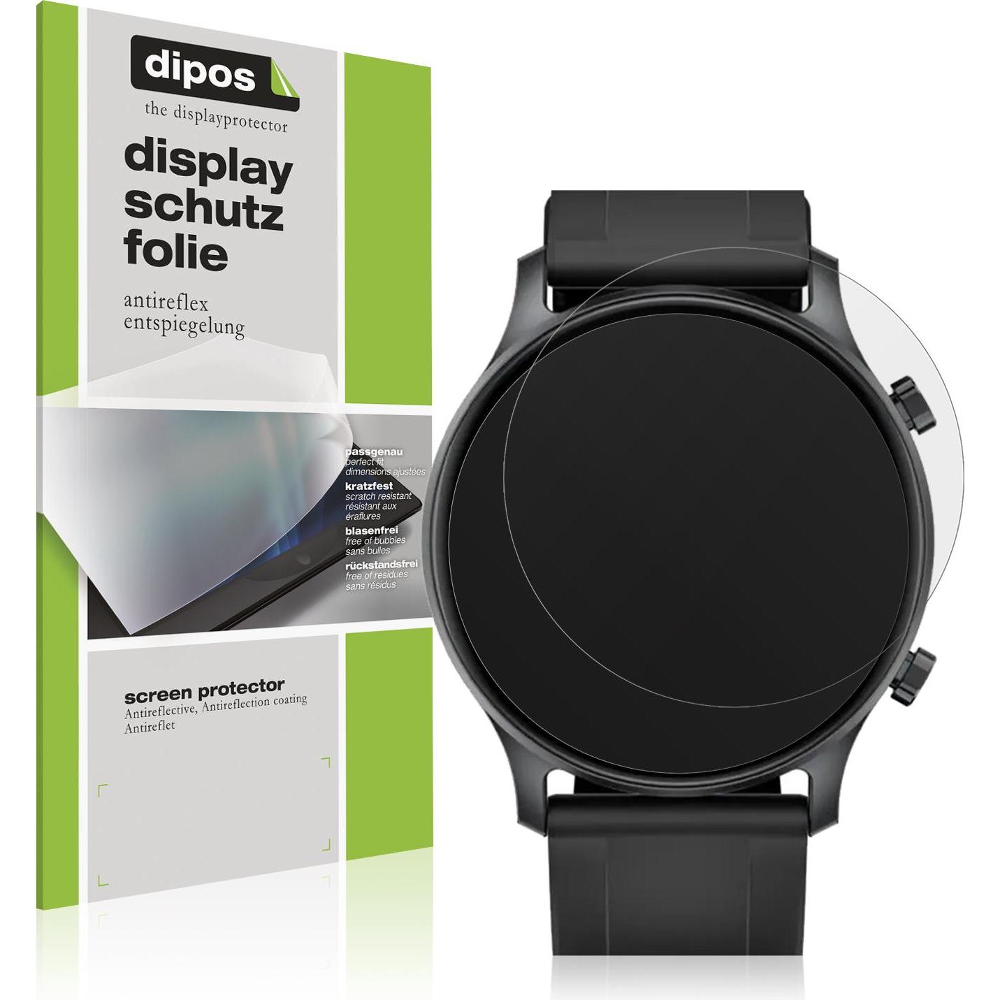 Dipos Displayschutzfolie Antireflex, Smartwatch Schutzfolie, Transparent