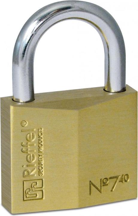 Actual product image Rieffel 7/40 - Conventional padlock - Key lock - Brass - Silver - Brass