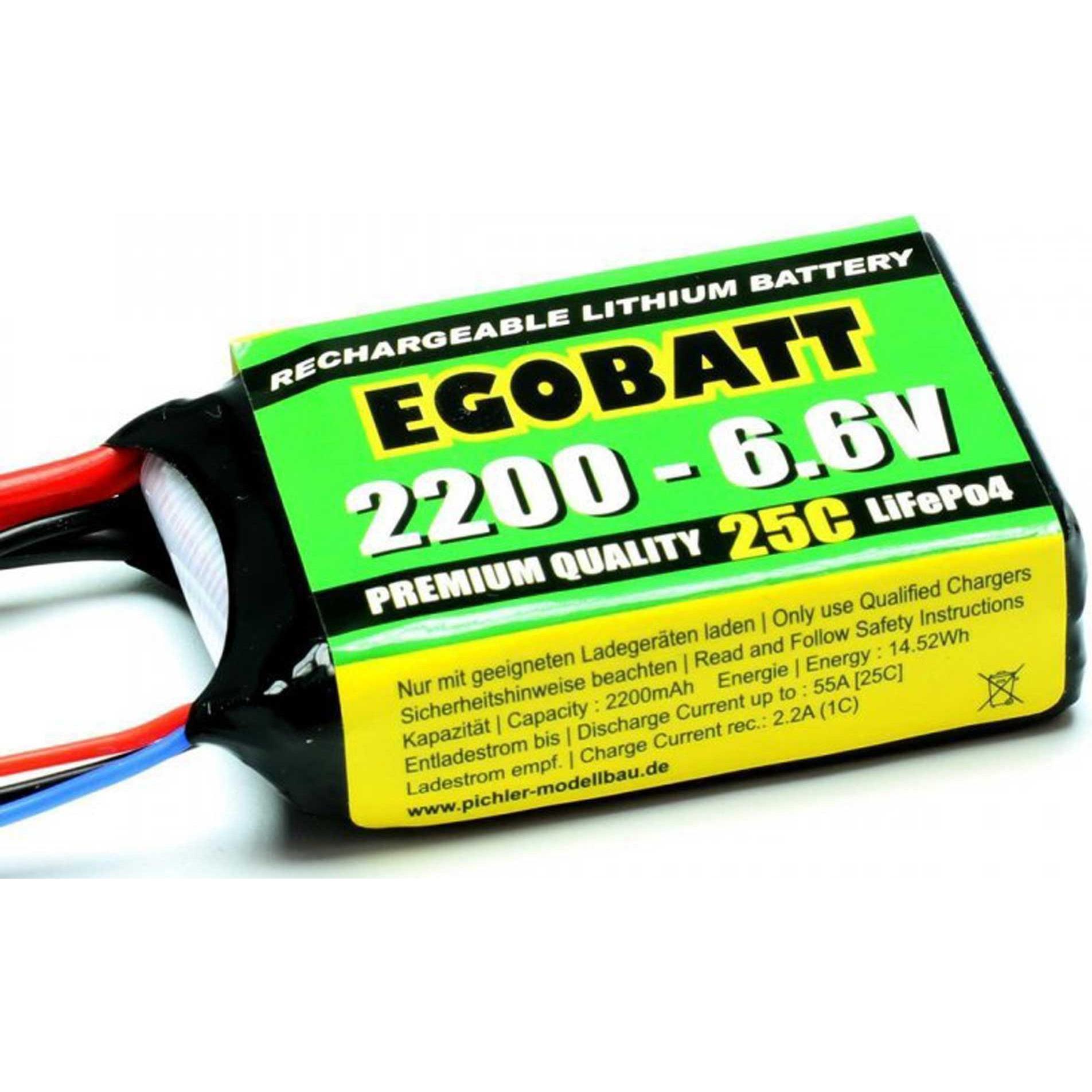 Thumbnail - Pichler Modellbau Akkupack (LiIon) LiFe Akku EGOBATT 2200 6.6V (25C) (6.60 V, 2200 mAh)