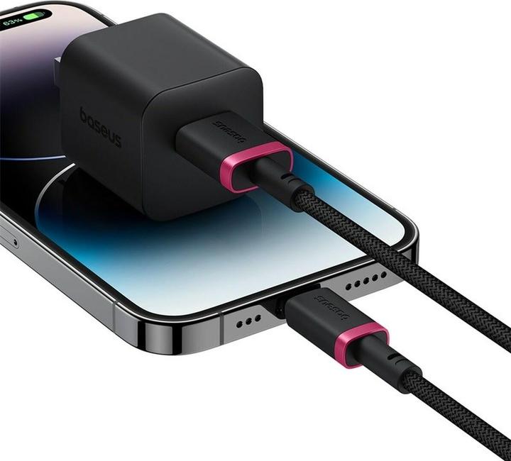 Produktbild Baseus Dura Schnellladekabel Typ A zu IP 2.4A Schwarz Rot (1 m, USB 2.0)