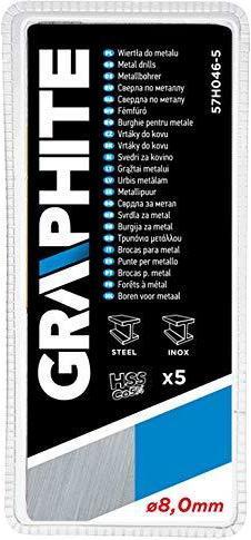 Actual product image Graphite metal drill, cylindrical, 8mm, 5 pcs. (57H046-5) (8 millimetres)