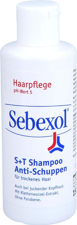 Image du produit Sebexol Shampooing antipelliculaire S+T pour cheveux secs, 150 ml Shampooing (150 ml, Shampoing liquide)