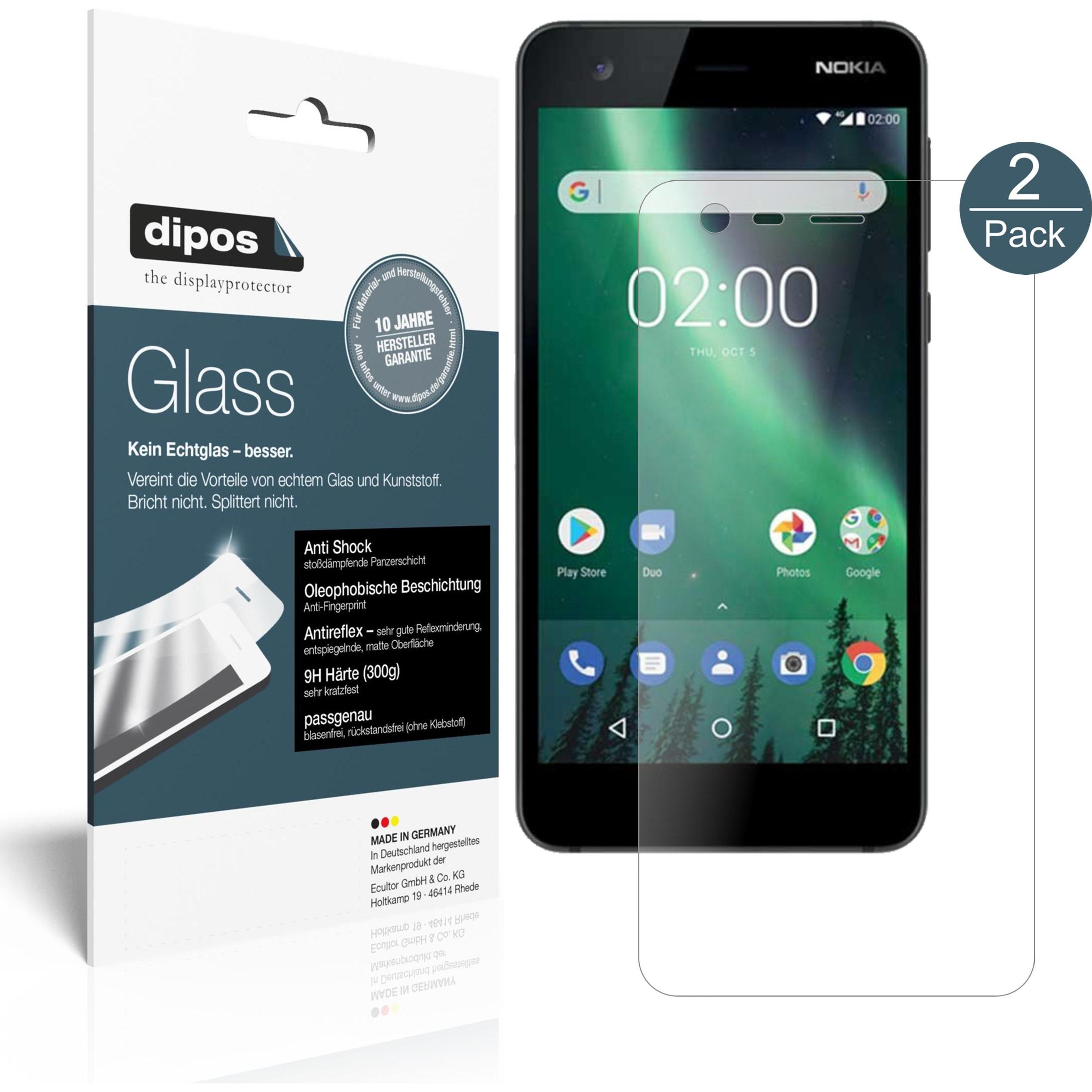 Thumbnail - Dipos Displayschutz Anti-Shock (2 Stück, Nokia 2), Smartphone Schutzfolie, Transparent
